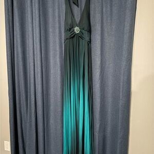 Speecklers Emerald and Teal Maxi Dress with Jewel Detail
